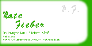 mate fieber business card